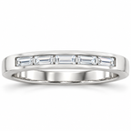Men's 1/4 CTW Lab-Grown Diamond Five-Stone Anniversary Band – 124206 — 14K White Gold, front view