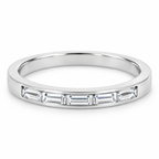Men's 1/4 CTW Lab-Grown Diamond Five-Stone Anniversary Band – 124206 — 14K White Gold, profile view