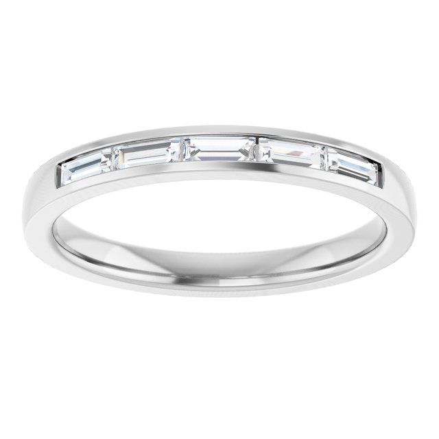 Men's 1/4 CTW Lab-Grown Diamond Five-Stone Anniversary Band – 124206 — 14K White Gold, side view