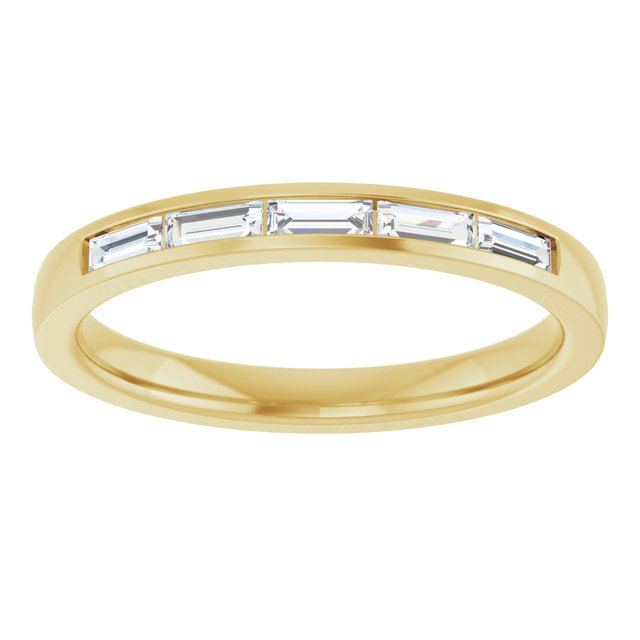 Men's 1/4 CTW Lab-Grown Diamond Five-Stone Anniversary Band – 124206 — 14K Yellow Gold, side view
