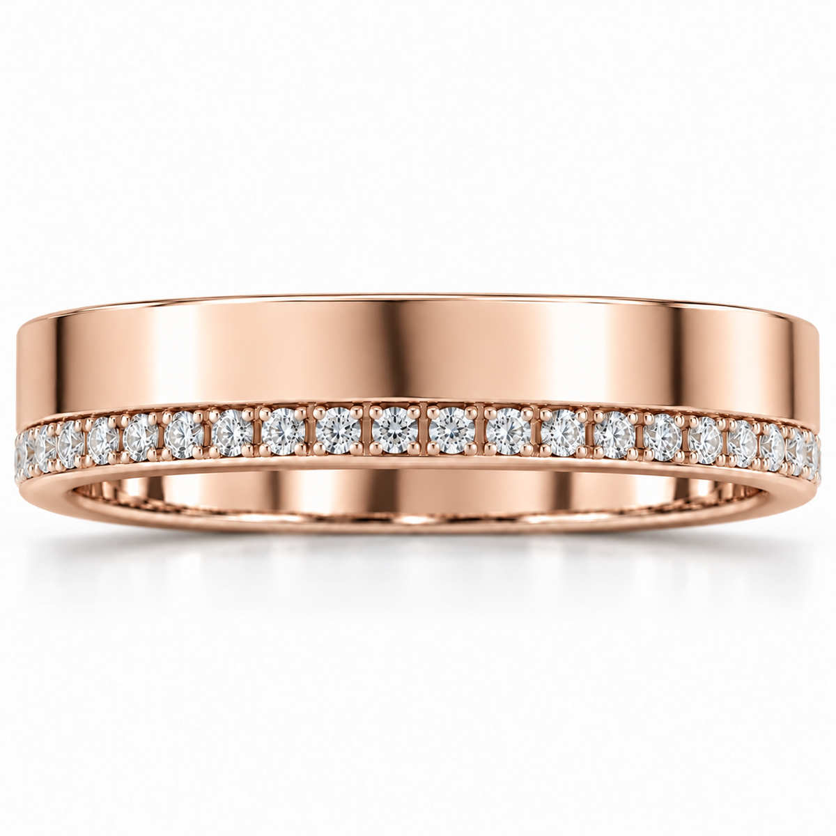 Men's 1/3 CTW Lab-Grown Diamond Accented Band – 126298 — 14K Rose Gold, front view
