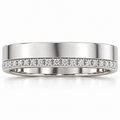 Men's 1/3 CTW Lab-Grown Diamond Accented Band – 126298 — 14K White Gold, front view