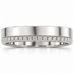 Men's 1/3 CTW Lab-Grown Diamond Accented Band – 126298 — 14K White Gold, front view