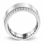 Men's 1/3 CTW Lab-Grown Diamond Accented Band – 126298 — 14K White Gold, profile view