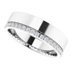 Men's 1/3 CTW Lab-Grown Diamond Accented Band – 126298 — 14K White Gold, side view