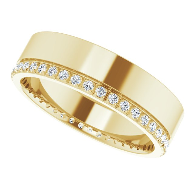 Men's 1/3 CTW Lab-Grown Diamond Accented Band – 126298 — 14K Yellow Gold, side view