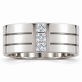 Men's 1/2 CTW Lab-Grown Diamond Band – 126309 — 14K White Gold, front view