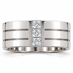 Men's 1/2 CTW Lab-Grown Diamond Band – 126309 — 14K White Gold, front view