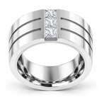 Men's 1/2 CTW Lab-Grown Diamond Band – 126309 — 14K White Gold, profile view