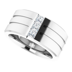 Men's 1/2 CTW Lab-Grown Diamond Band – 126309 — 14K White Gold, side view