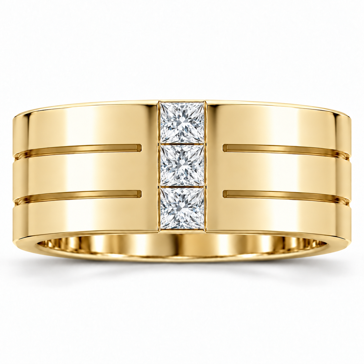 Men's 1/2 CTW Lab-Grown Diamond Band – 126309 — 14K Yellow Gold, front view