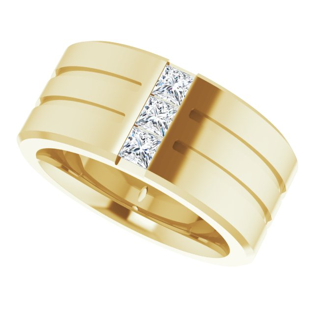 Men's 1/2 CTW Lab-Grown Diamond Band – 126309 — 14K Yellow Gold, side view