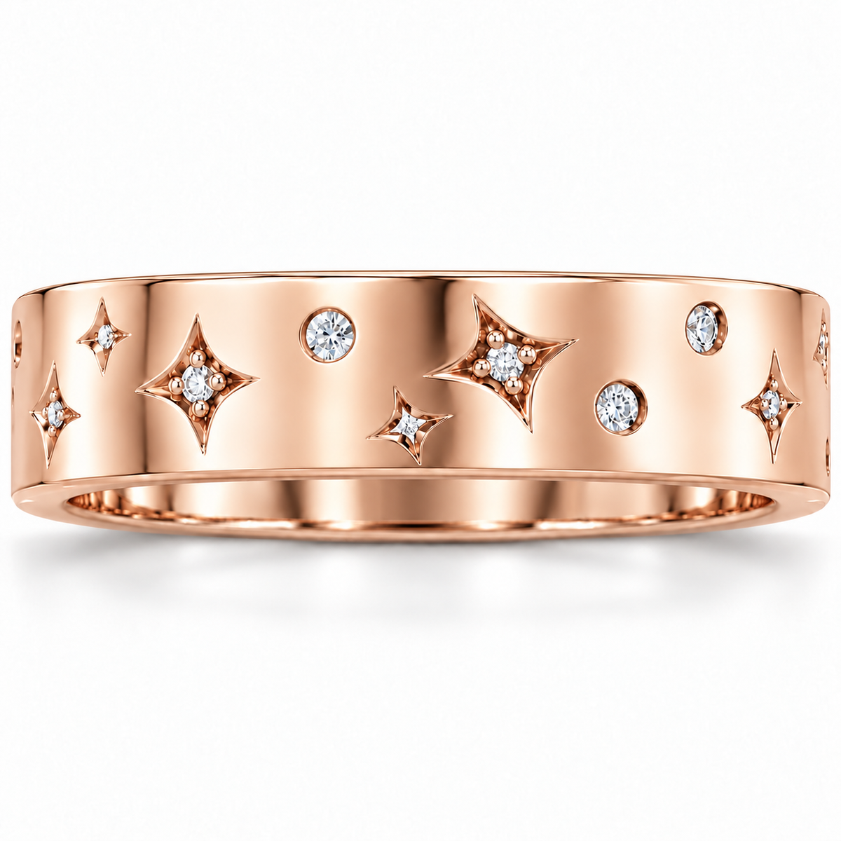 Men's 1/6 CTW Lab-Grown Diamond Celestial Band – 126439 — 14K Rose Gold, front view