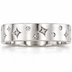 Men's 1/6 CTW Lab-Grown Diamond Celestial Band – 126439 — 14K White Gold, front view