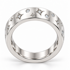 Men's 1/6 CTW Lab-Grown Diamond Celestial Band – 126439 — 14K White Gold, profile view