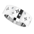 Men's 1/6 CTW Lab-Grown Diamond Celestial Band – 126439 — 14K White Gold, side view