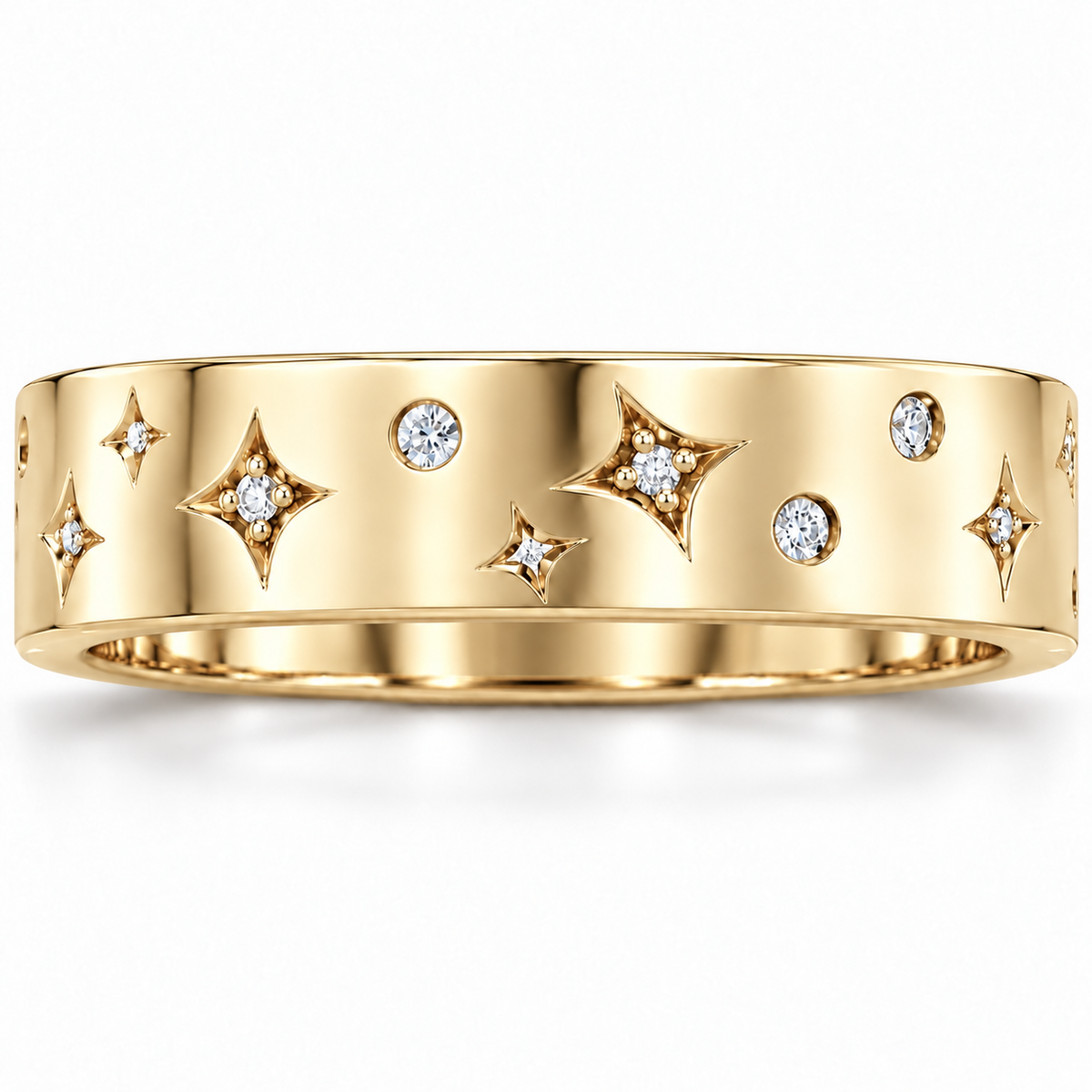 Men's 1/6 CTW Lab-Grown Diamond Celestial Band – 126439 — 14K Yellow Gold, front view