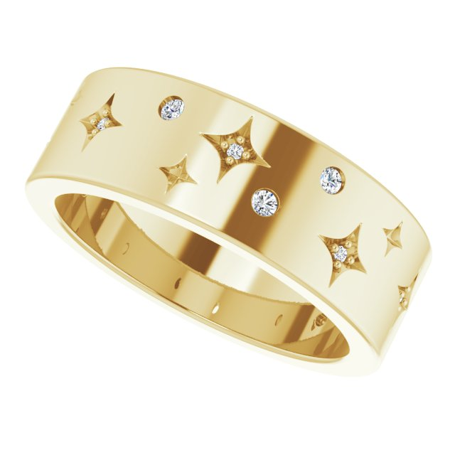 Men's 1/6 CTW Lab-Grown Diamond Celestial Band – 126439 — 14K Yellow Gold, side view