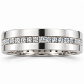 Men's 1/2 CTW Lab-Grown Diamond Band – 126444 — 14K White Gold, front view