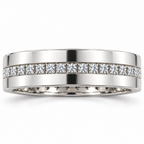 Men's 1/2 CTW Lab-Grown Diamond Band – 126444 — 14K White Gold, front view