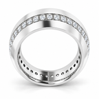 Men's 1/2 CTW Lab-Grown Diamond Band – 126444 — 14K White Gold, profile view