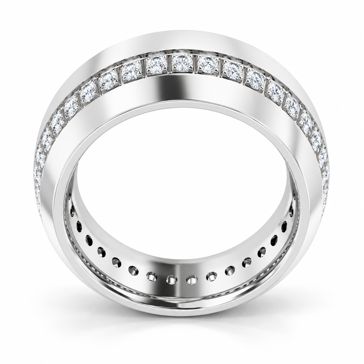 Men's 1/2 CTW Lab-Grown Diamond Band – 126444 — 14K White Gold, profile view