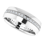 Men's 1/2 CTW Lab-Grown Diamond Band – 126444 — 14K White Gold, side view
