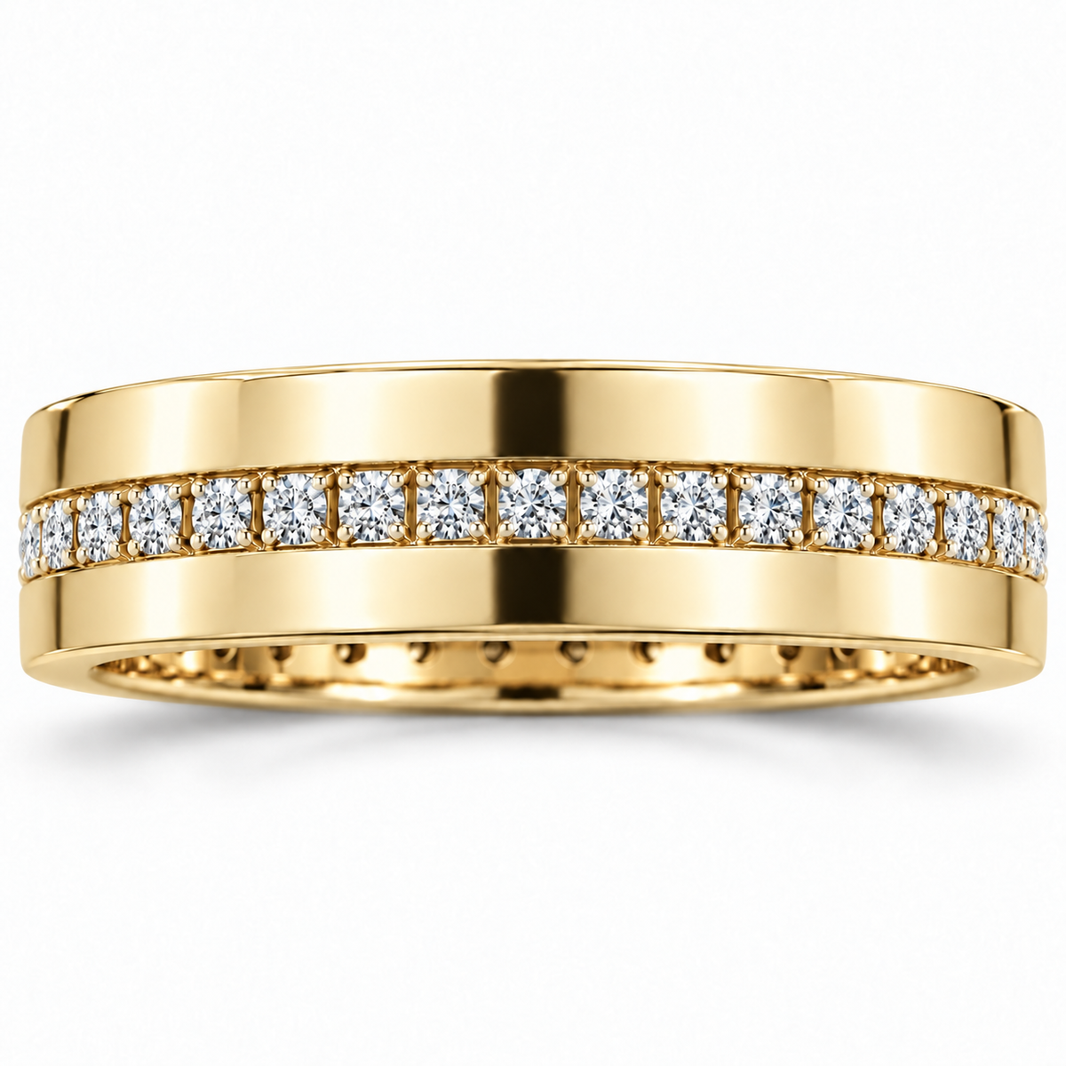 Men's 1/2 CTW Lab-Grown Diamond Band – 126444 — 14K Yellow Gold, front view