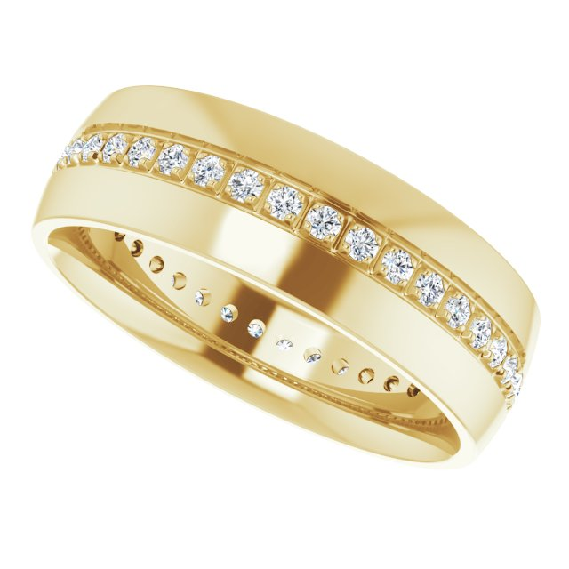 Men's 1/2 CTW Lab-Grown Diamond Band – 126444 — 14K Yellow Gold, side view