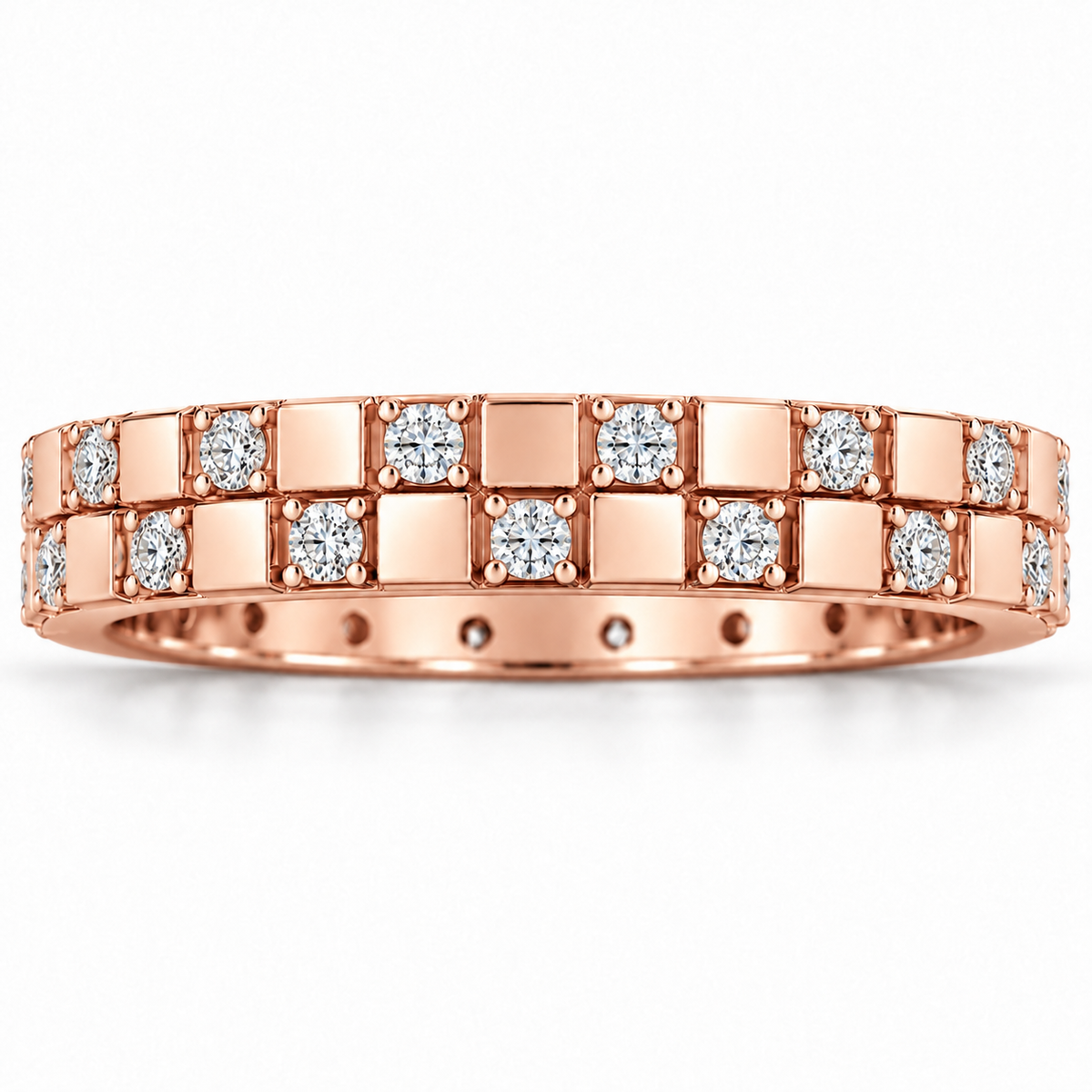 Men's 3/8 CTW Lab-Grown Diamond Band – 126466 — 14K Rose Gold, front view