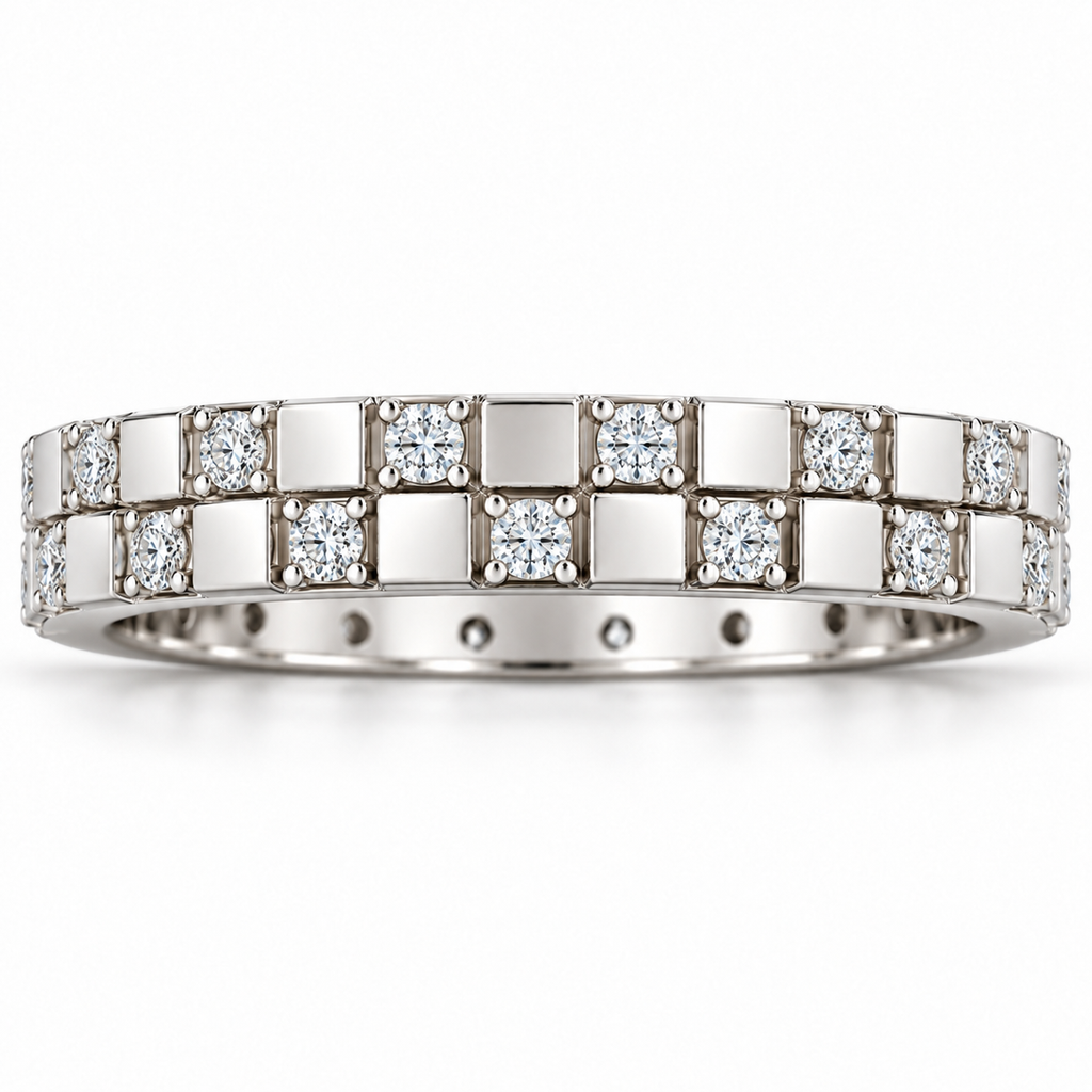 Men's 3/8 CTW Lab-Grown Diamond Band – 126466 — 14K White Gold, front view
