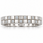 Men's 3/8 CTW Lab-Grown Diamond Band – 126466 — 14K White Gold, front view
