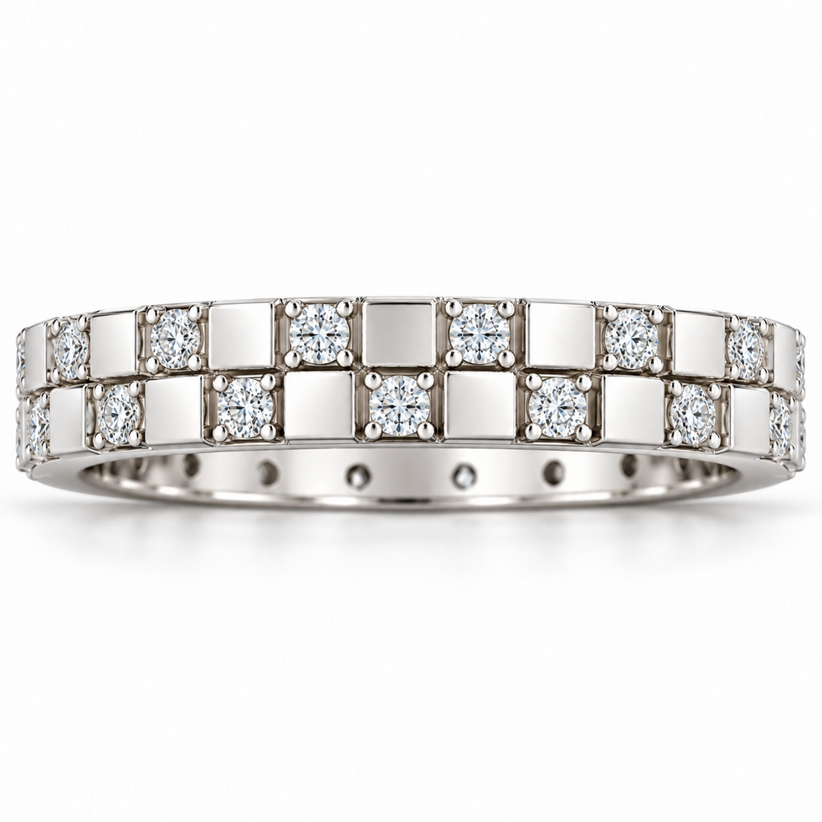 Men's 3/8 CTW Lab-Grown Diamond Band – 126466 — 14K White Gold, front view