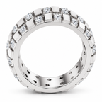 Men's 3/8 CTW Lab-Grown Diamond Band – 126466 — 14K White Gold, profile view