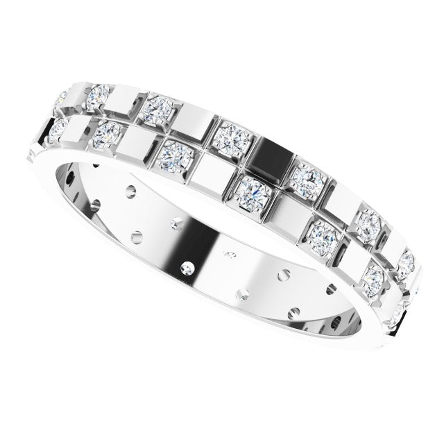 Men's 3/8 CTW Lab-Grown Diamond Band – 126466 — 14K White Gold, side view