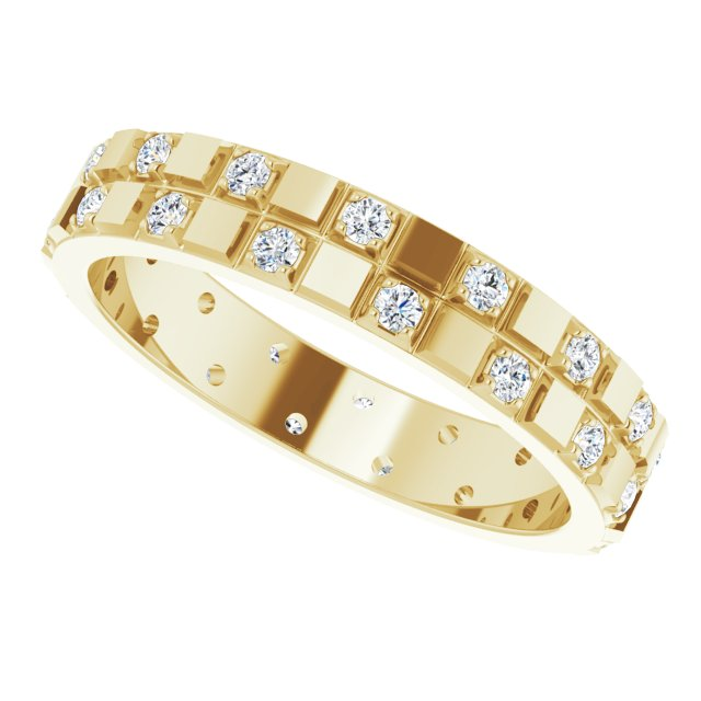 Men's 3/8 CTW Lab-Grown Diamond Band – 126466 — 14K Yellow Gold, side view