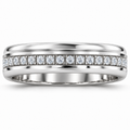 Men's 1/3 CTW Lab-Grown Diamond Grooved Band – 126575 — 14K White Gold, front view