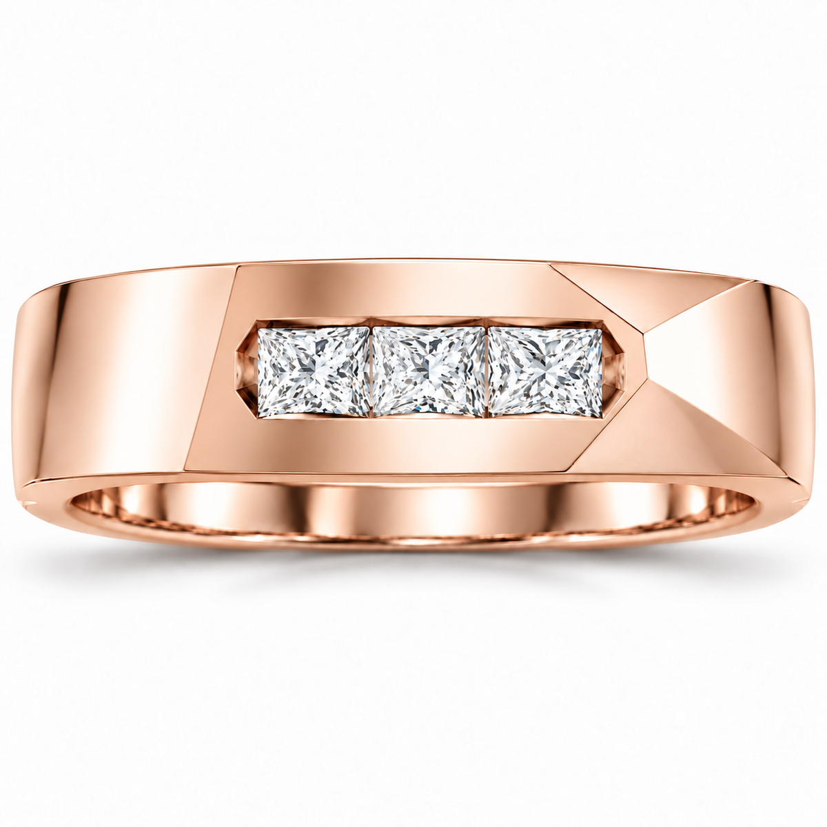 Men's 1/2 CTW Lab-Grown Diamond Band – 126610 — 14K Rose Gold, front view