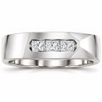 Men's 1/2 CTW Lab-Grown Diamond Band – 126610 — 14K White Gold, front view