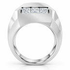 Men's 1/2 CTW Lab-Grown Diamond Band – 126610 — 14K White Gold, profile view