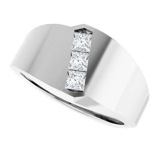Men's 1/2 CTW Lab-Grown Diamond Band – 126610 — 14K White Gold, side view