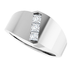 Men's 1/2 CTW Lab-Grown Diamond Band – 126610 — 14K White Gold, side view