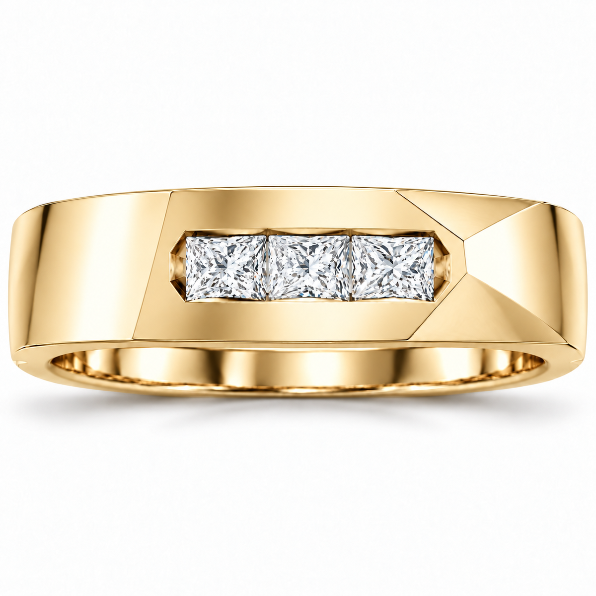 Men's 1/2 CTW Lab-Grown Diamond Band – 126610 — 14K Yellow Gold, front view