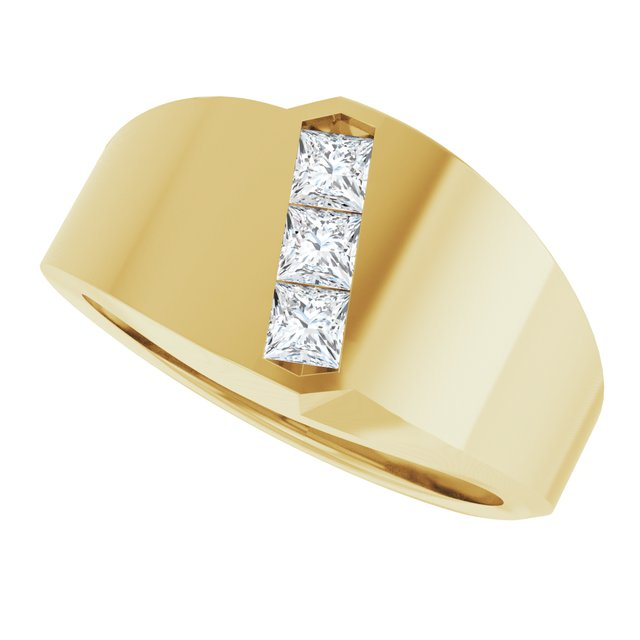Men's 1/2 CTW Lab-Grown Diamond Band – 126610 — 14K Yellow Gold, side view