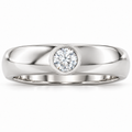 Men's 1/4 CT Lab-Grown Diamond Bezel-Set Solitaire Band – 126800 — 14K White Gold, front view