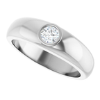 Men's 1/4 CT Lab-Grown Diamond Bezel-Set Solitaire Band – 126800 — 14K White Gold, side view