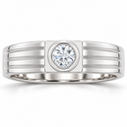 Men's 1/4 CT Lab-Grown Diamond Solitaire Band – 126866 — 14K White Gold, front view