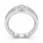 Men's 1/4 CT Lab-Grown Diamond Solitaire Band – 126866 — 14K White Gold, profile view