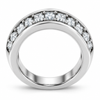 Men's 1 1/3 CTW Lab-Grown Diamond Alternating Round & Princess Band — 14K White Gold, profile view
