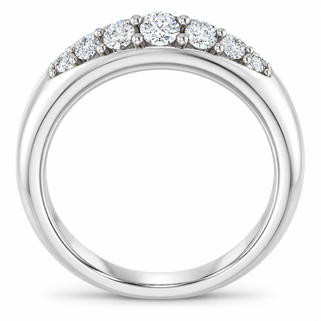 Men's 1/3 CTW Lab-Grown Diamond Accented Band – 127132 — 14K White Gold, profile view